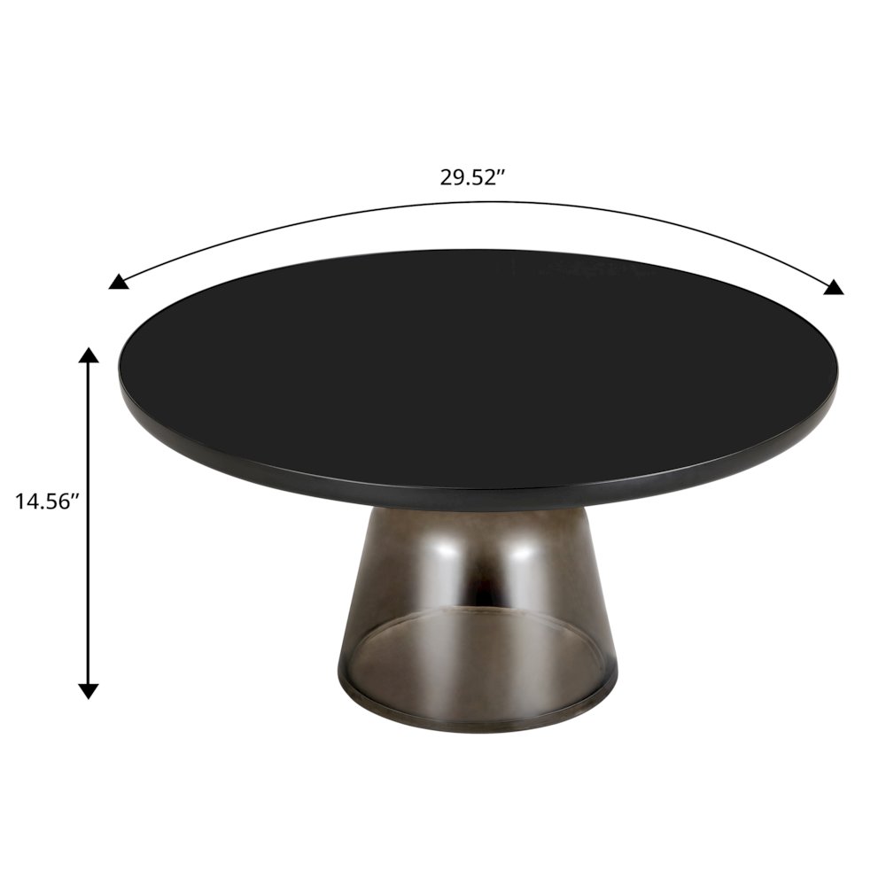 Tully Collection Glass Coffee Table Grey glass, Black Rim with Black GLass Top. Picture 16