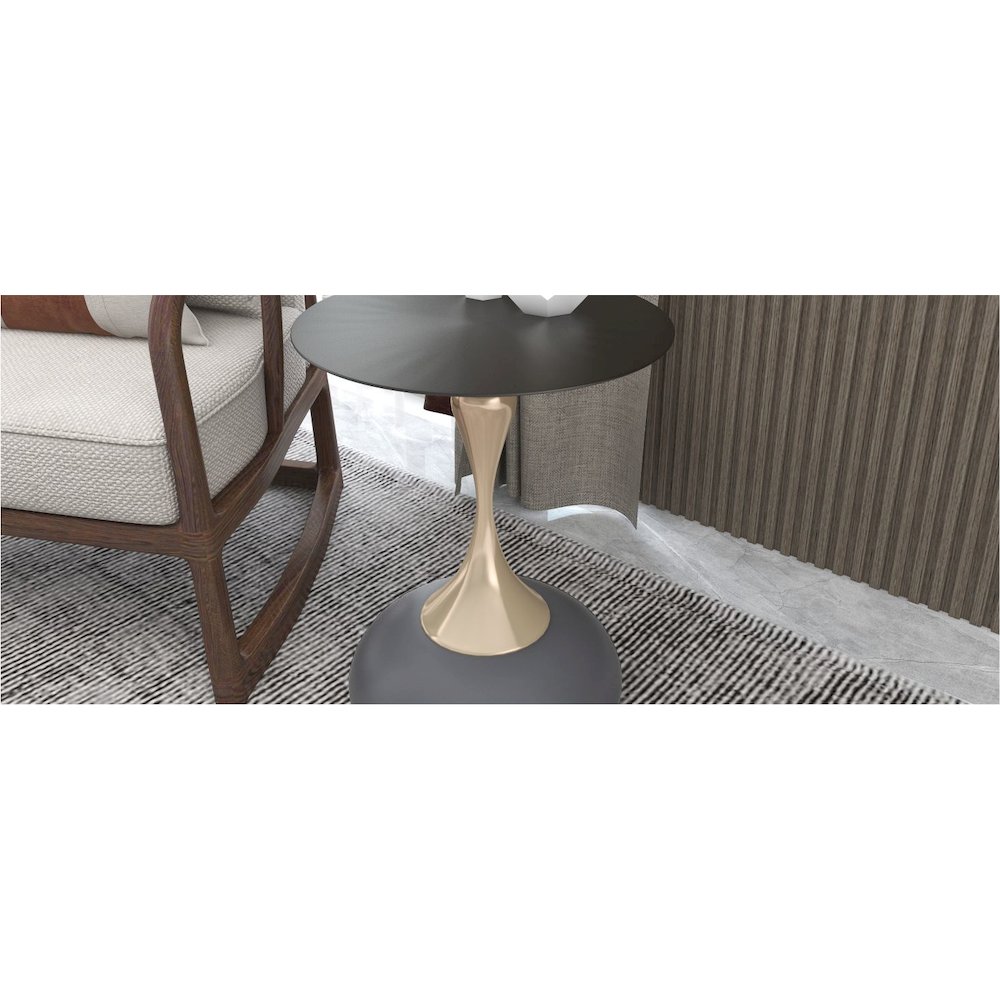 Savoy Collection Modern End Table In Grey. Picture 31