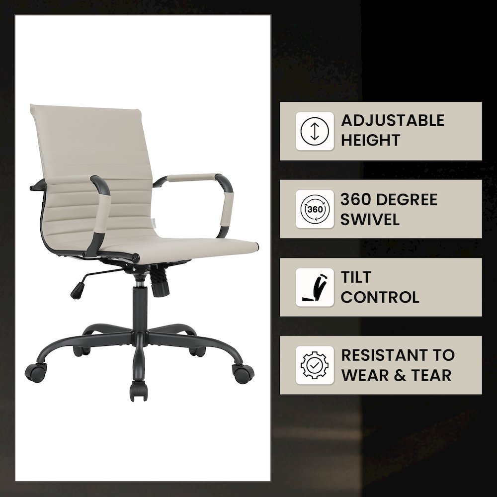 Harris Leather Home Office Chair in Tan With Black Frame. Picture 8
