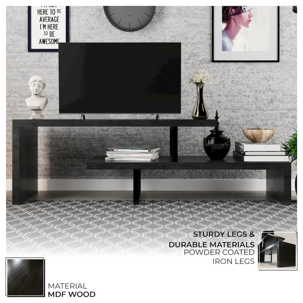 Orford Mid-Century Modern TV Stand in Phantom Grey. Picture 17