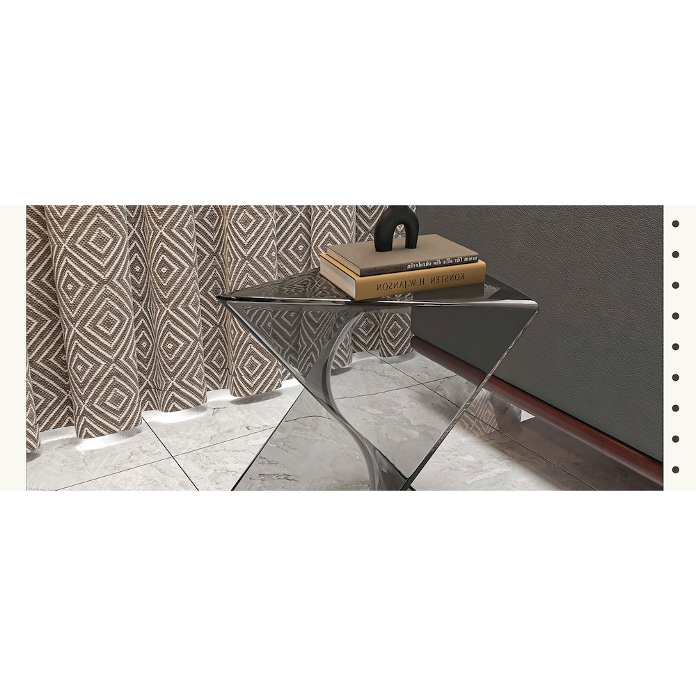 Randolph Modern Accent Side Table Indoor and Outdoor Use Smoke Color Set of 4. Picture 10