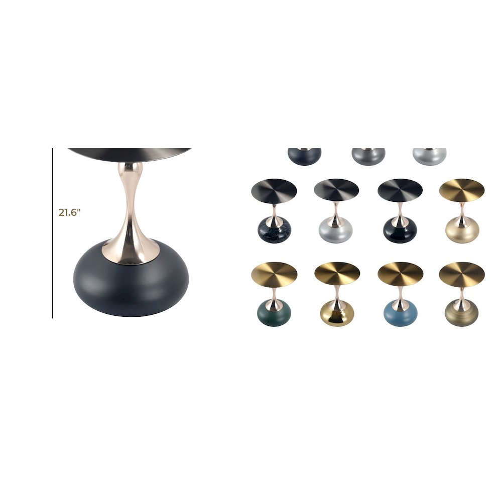 Savoy Collection Modern End Table In Matt Black. Picture 33