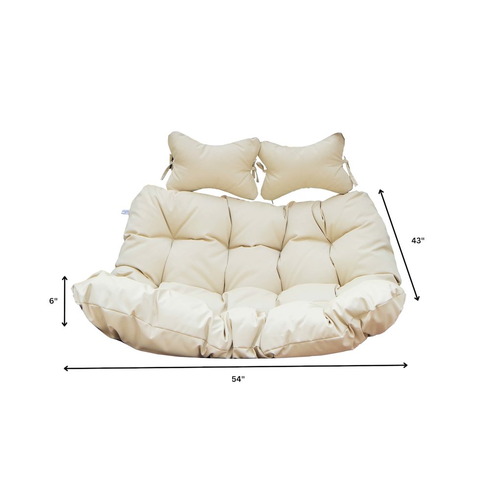 Wicker 2 Person Double Folding Hanging Egg Swing Cushion. Picture 8