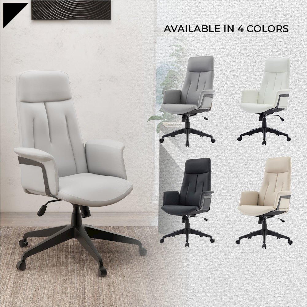 Inifini Collection Modern Office Chair In White. Picture 5