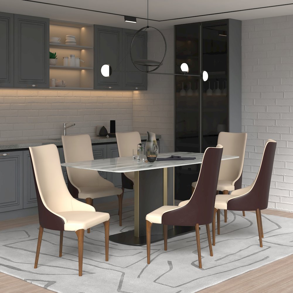 Elm Collection Modern Wooden Dining Chair In Brown. Picture 19