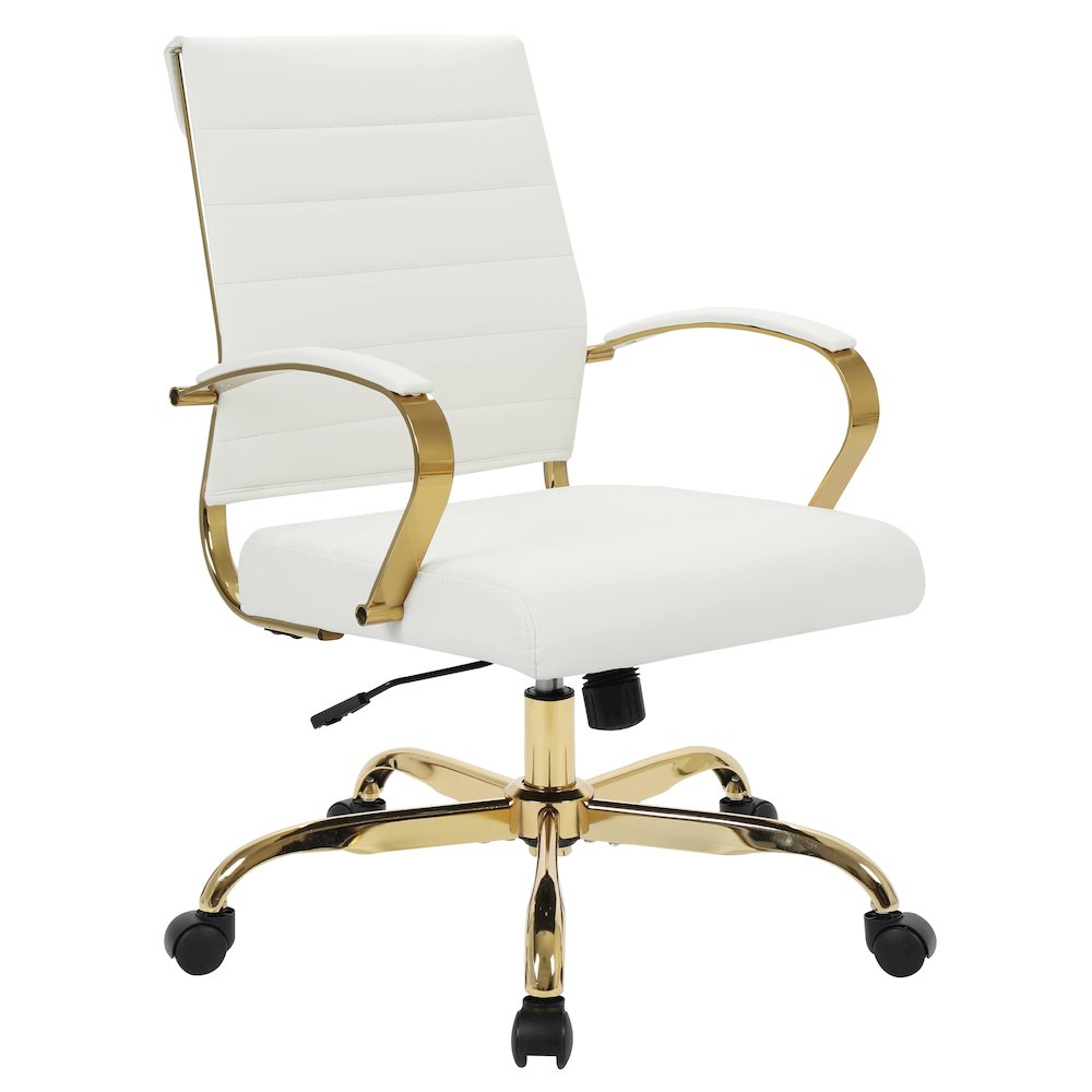 Benmar Home Leather Office Chair With Gold Frame. Picture 9