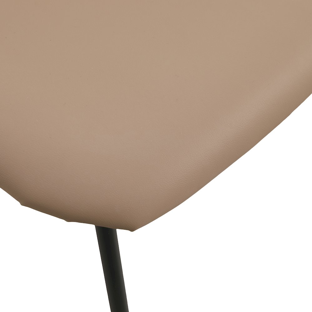 Lyra Collection Modern Chair in Dark Wood back and Taupe Seat. Picture 15