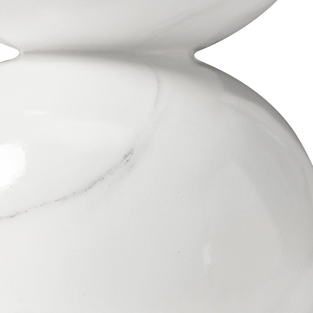 Sage Collection Fiberglass Outdoor Side Table in Marbled White. Picture 12