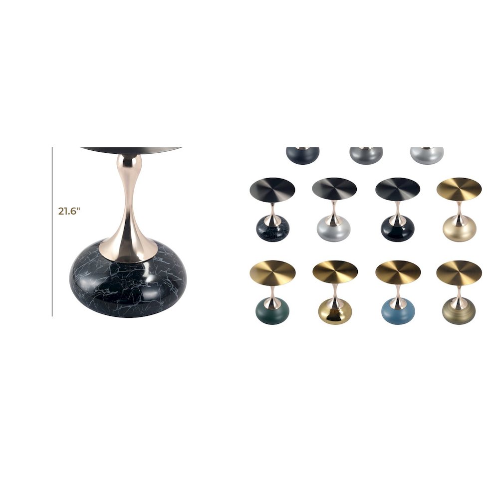 Savoy Collection Modern End Table In Stone Black. Picture 28