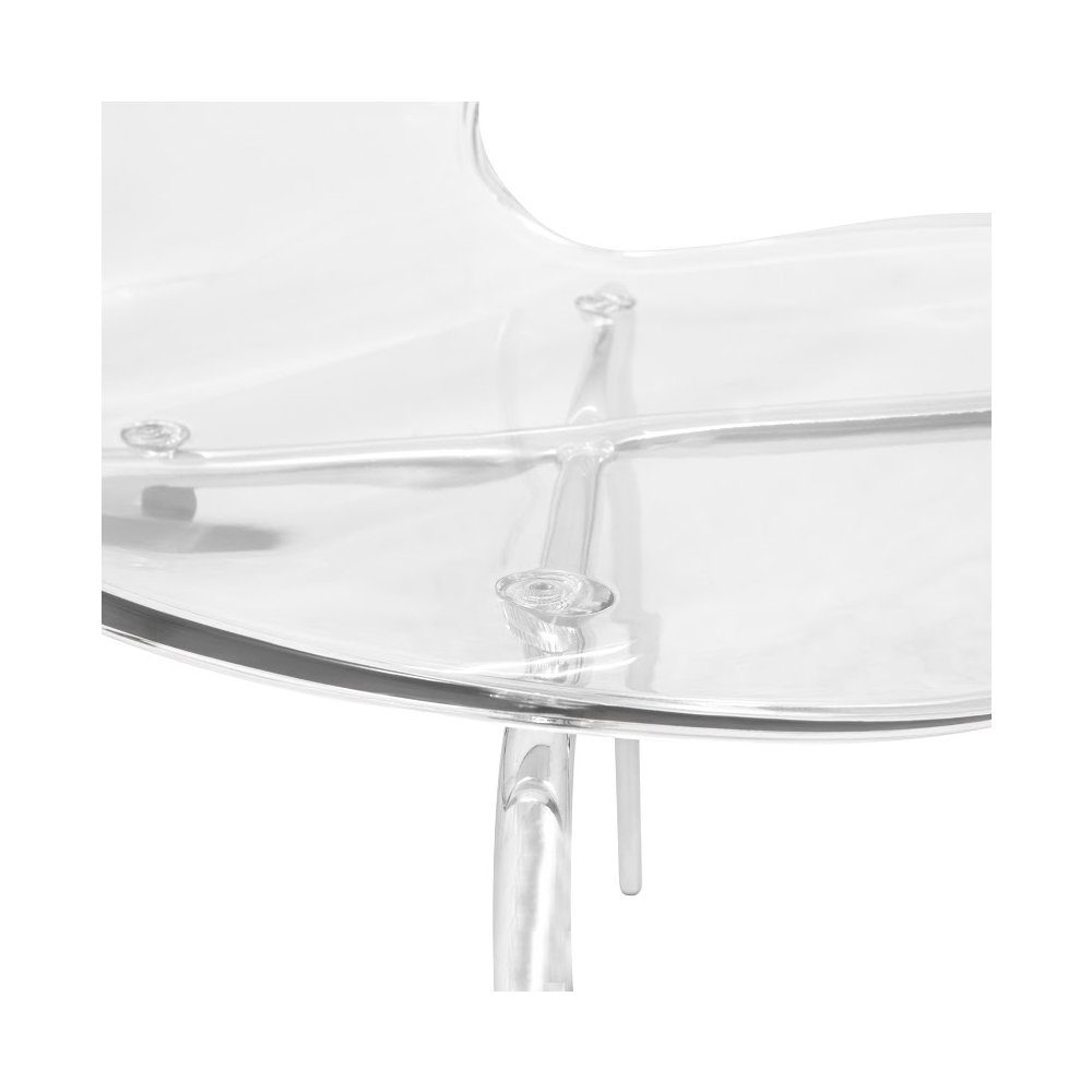 Modern Oyster Transparent Side Chair, Set of 4. Picture 9