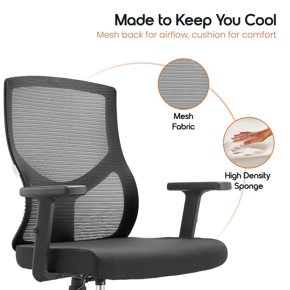 Office Glen Series Office Task Chair In Black. Picture 8