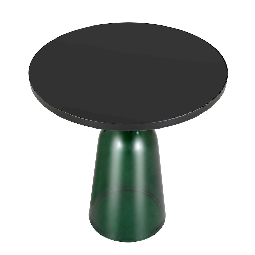 Tully Collection Glass side Table Green glass, Black Rim with Black Glass top. Picture 6