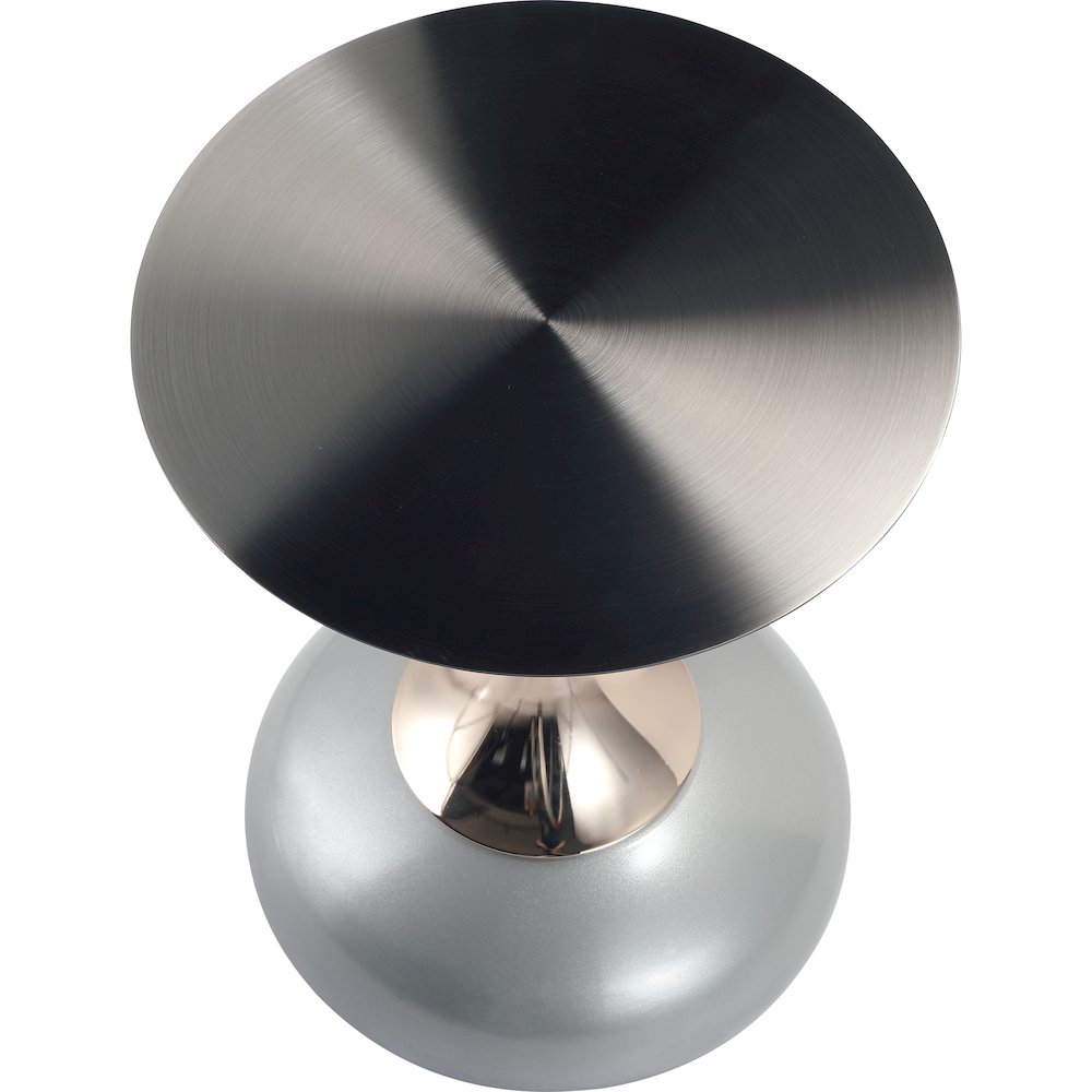 Savoy Collection Modern End Table In Silver. Picture 5