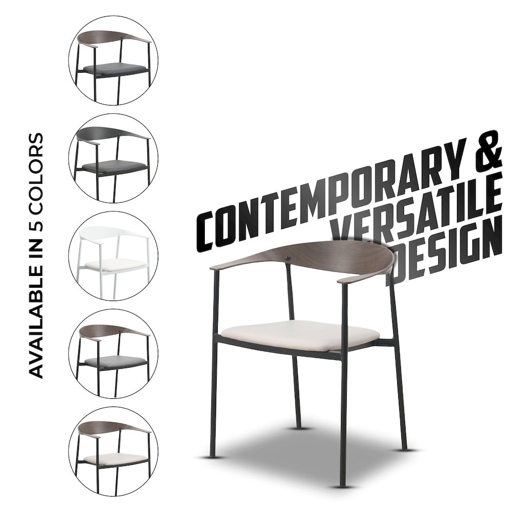 Kora Collection Modern Dining Chair in Taupe. Picture 1