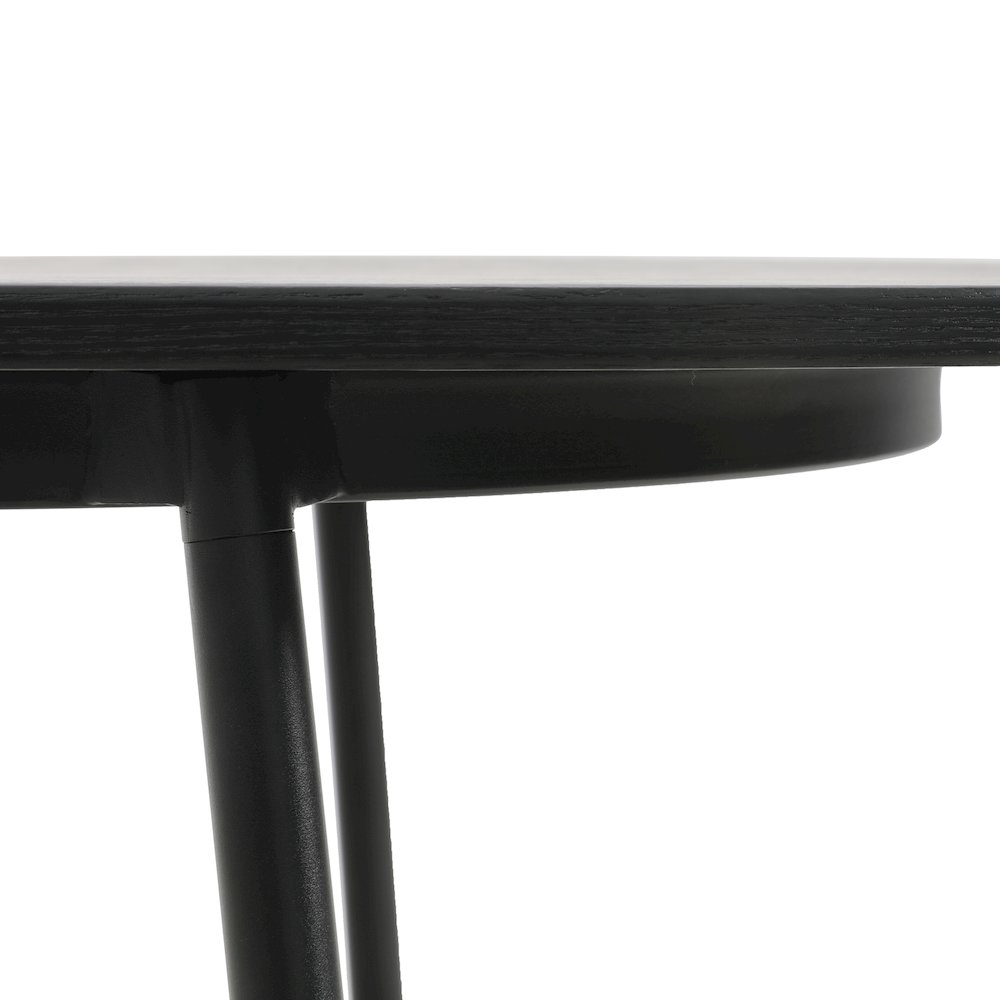 Tule Modern 83" Oval Dining Table with MDF Top and Black Steel Legs in Black. Picture 7
