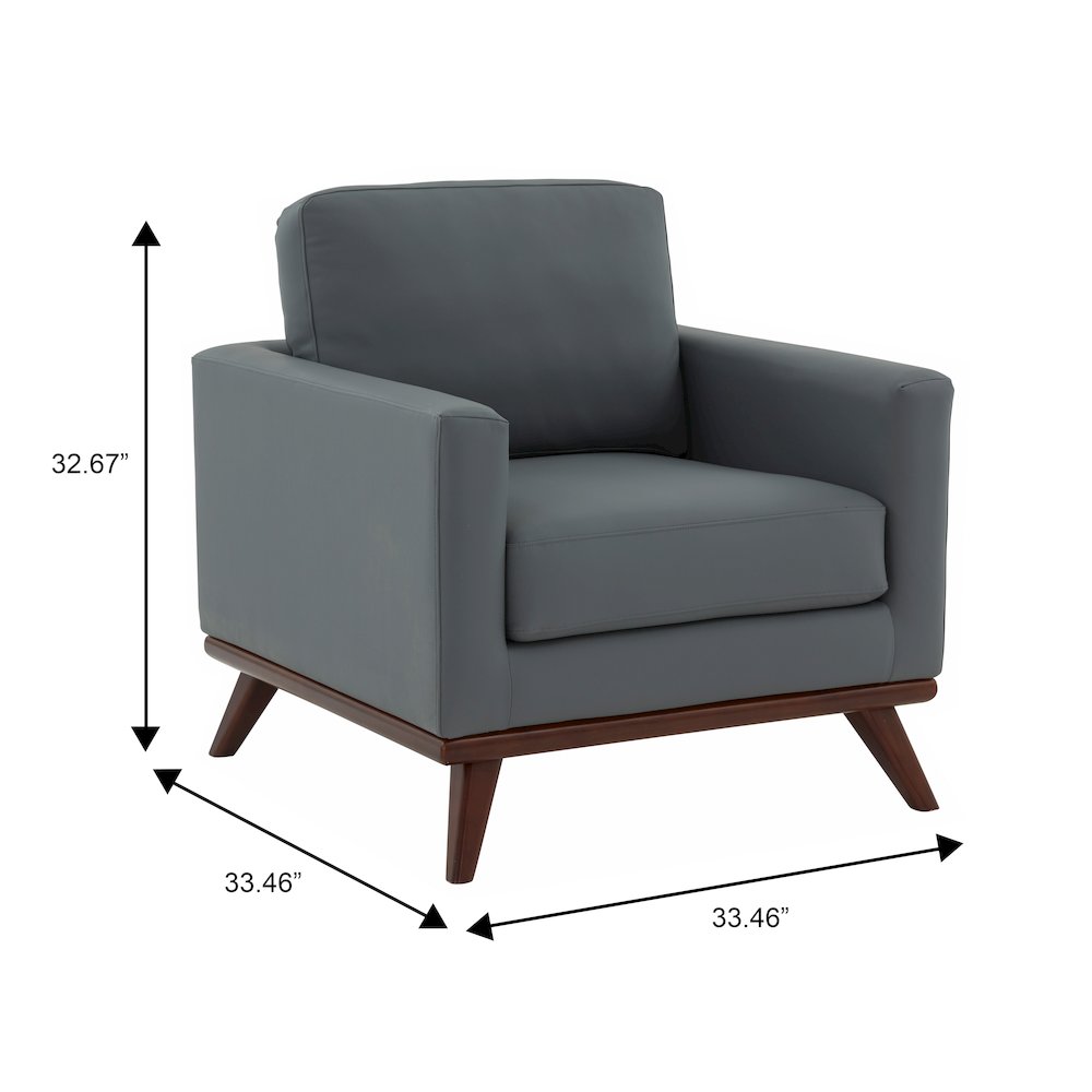 Chester Modern Leather Accent Arm Chair With Birch Wood Base. Picture 13
