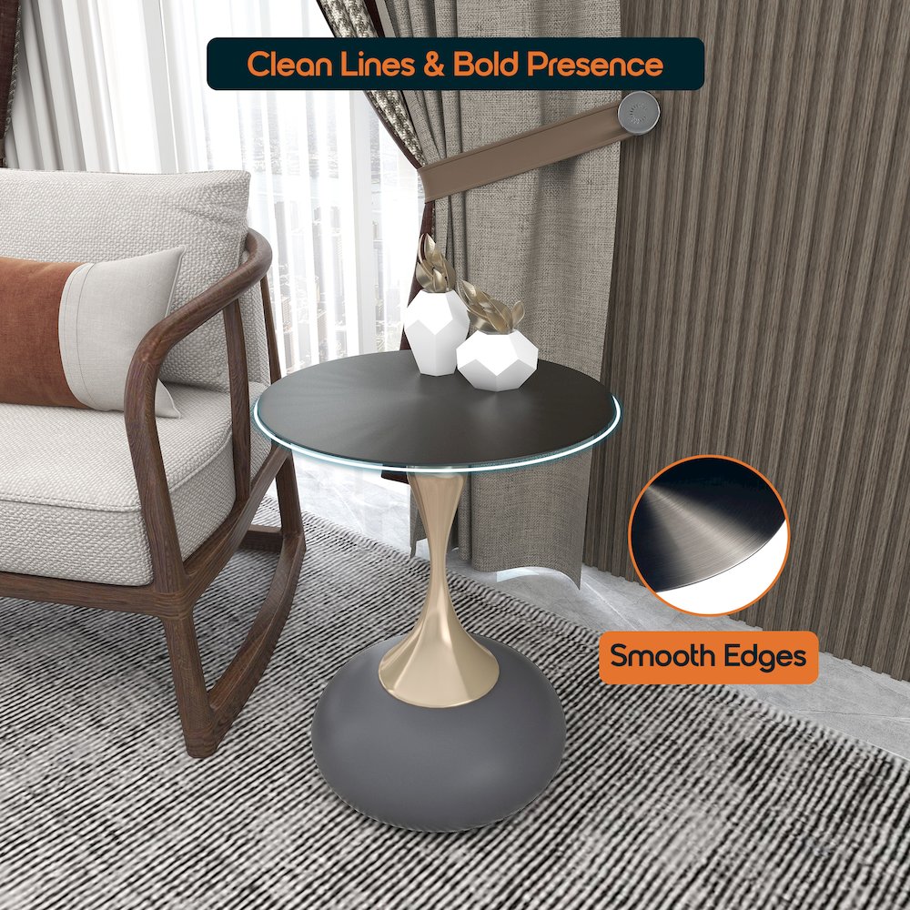 Savoy Collection Modern End Table In Grey. Picture 7