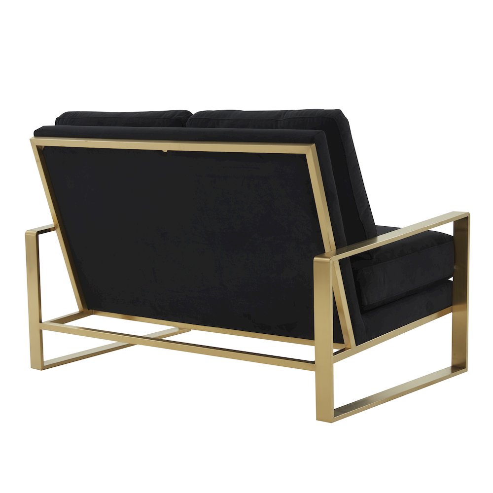 Jefferson Contemporary Modern Velvet Loveseat With Gold Frame. Picture 5
