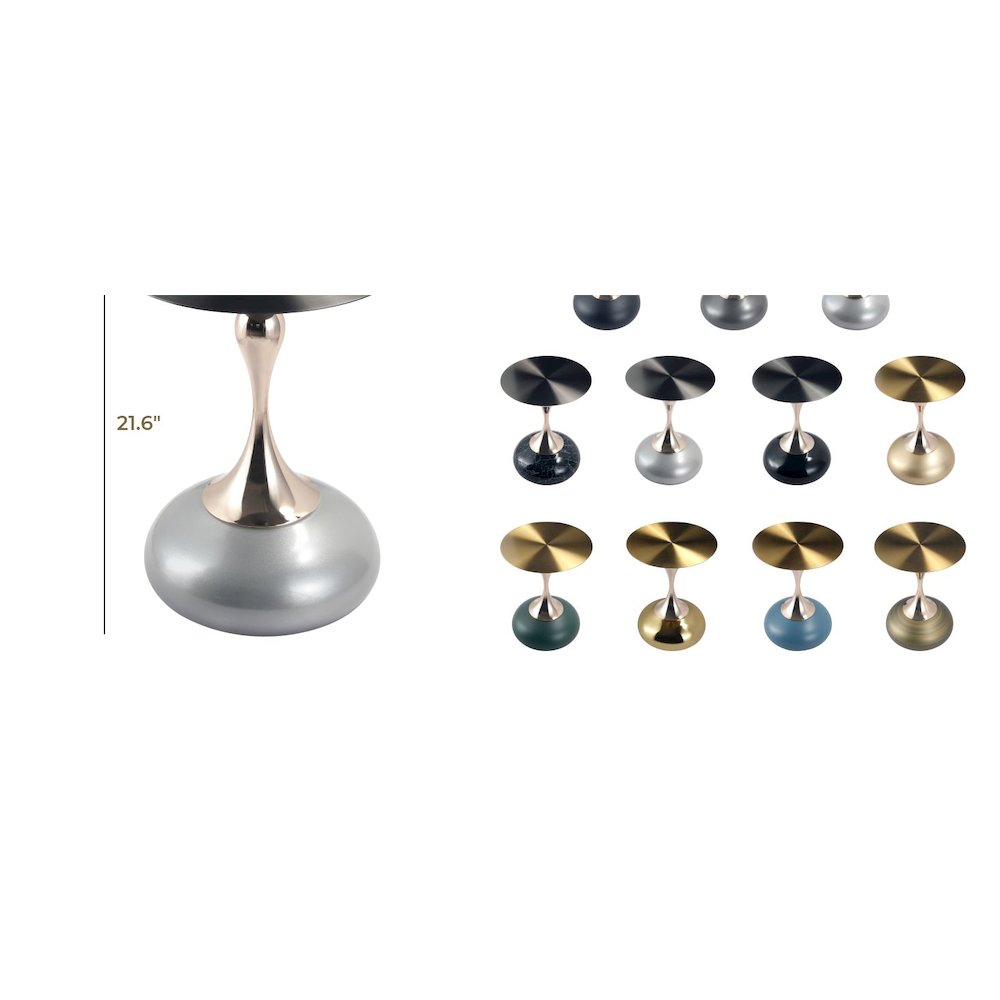 Savoy Collection Modern End Table In Silver. Picture 28