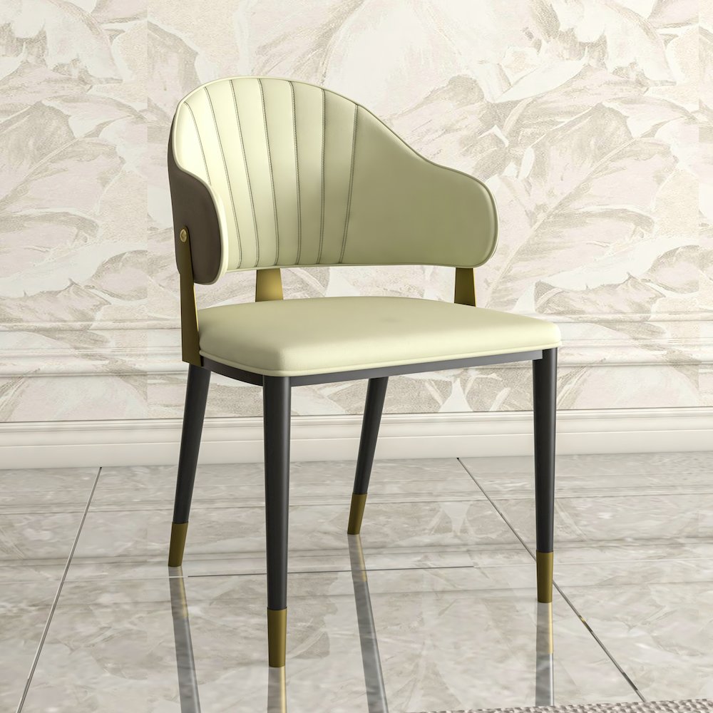 Aria Series Modern Dining Chair in Taupe Set of 4. Picture 3