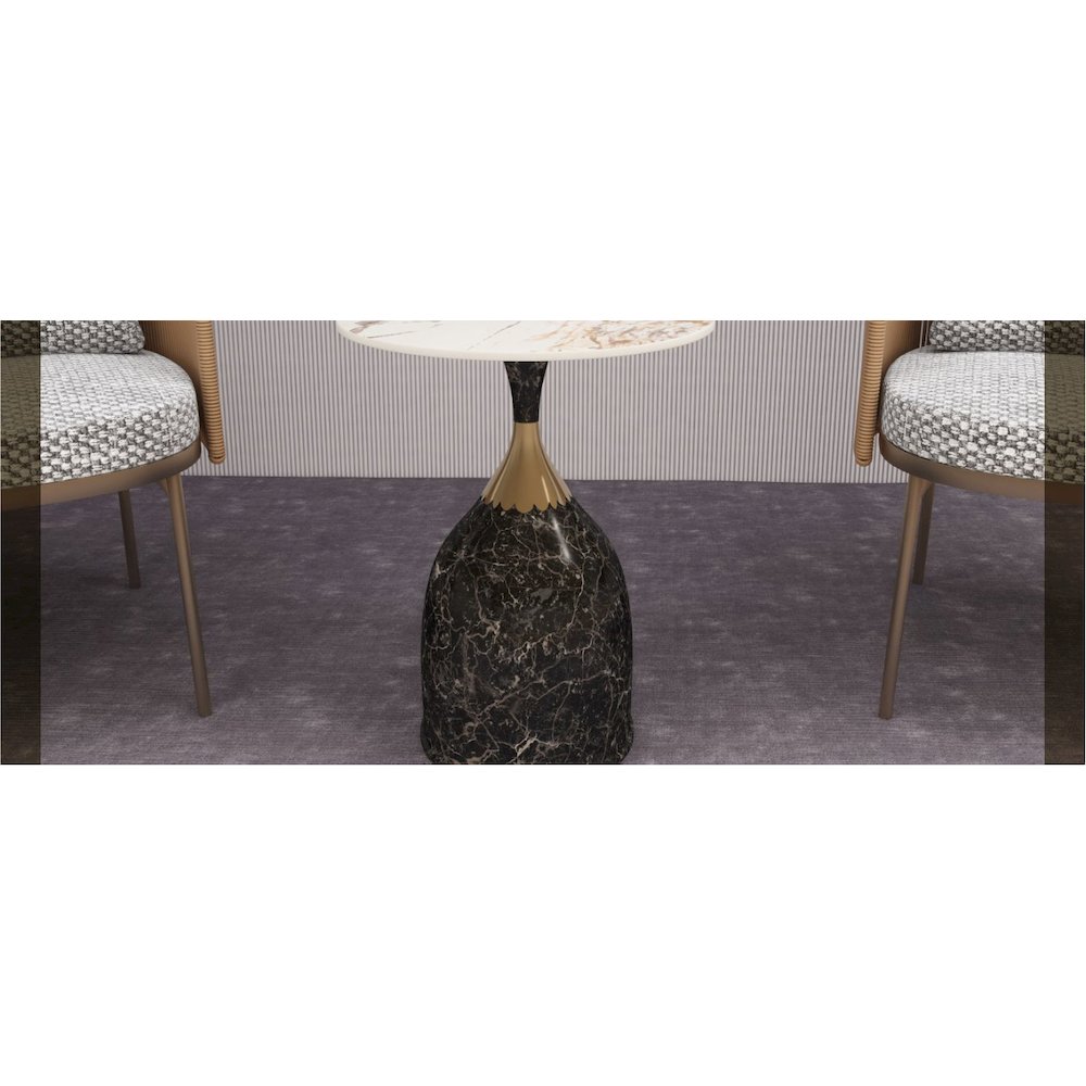 Oslo Collection Modern End Table In Marbled Brown. Picture 42