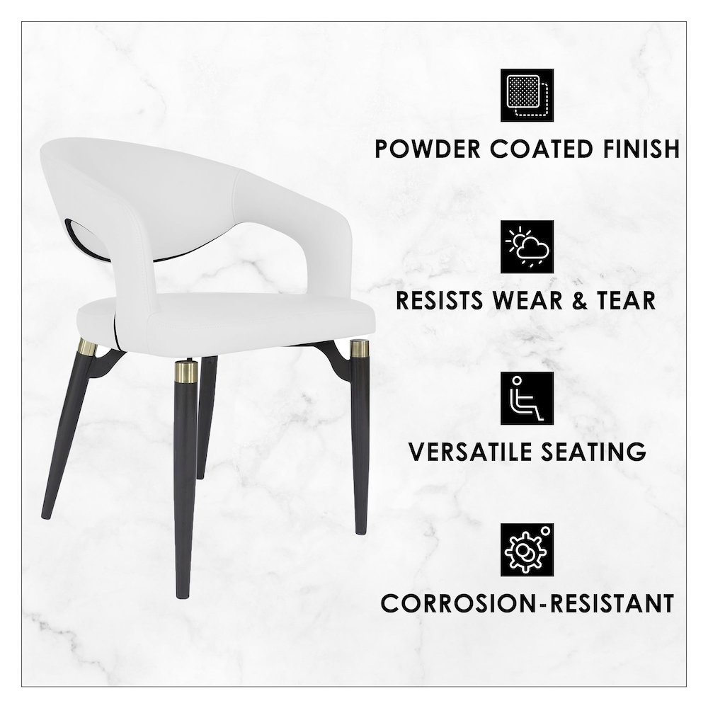 Entice Collection Modern Dining Chair in White. Picture 6