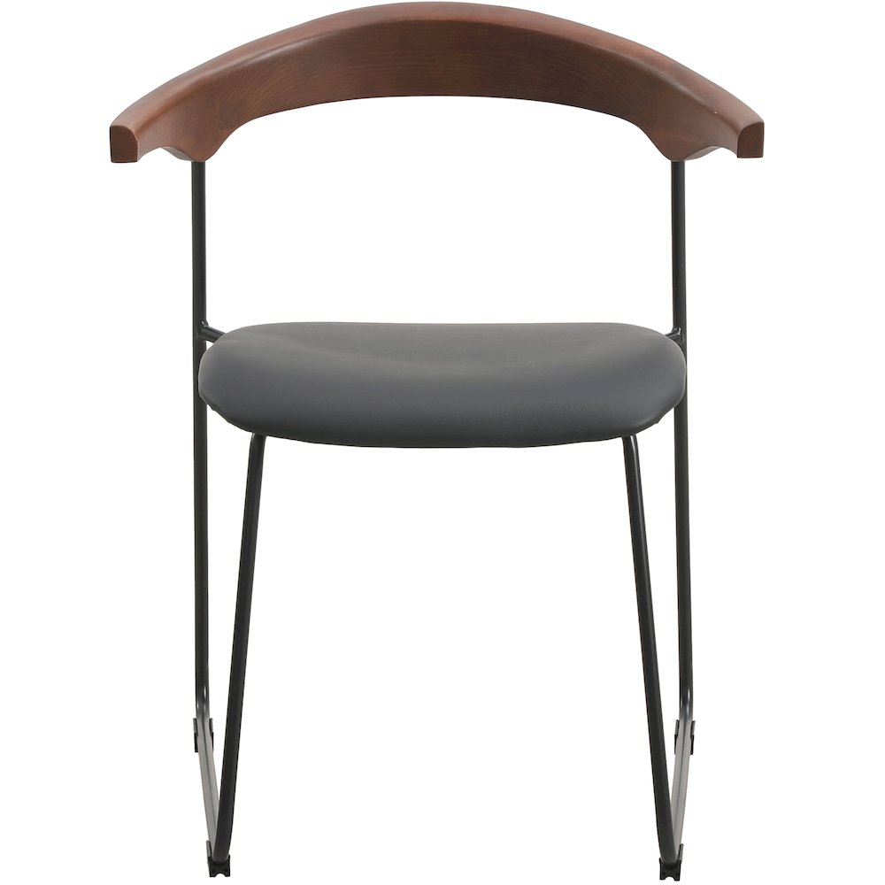 Lyra Collection Modern Chair in Black Walnut Color back and Black Seat. Picture 11