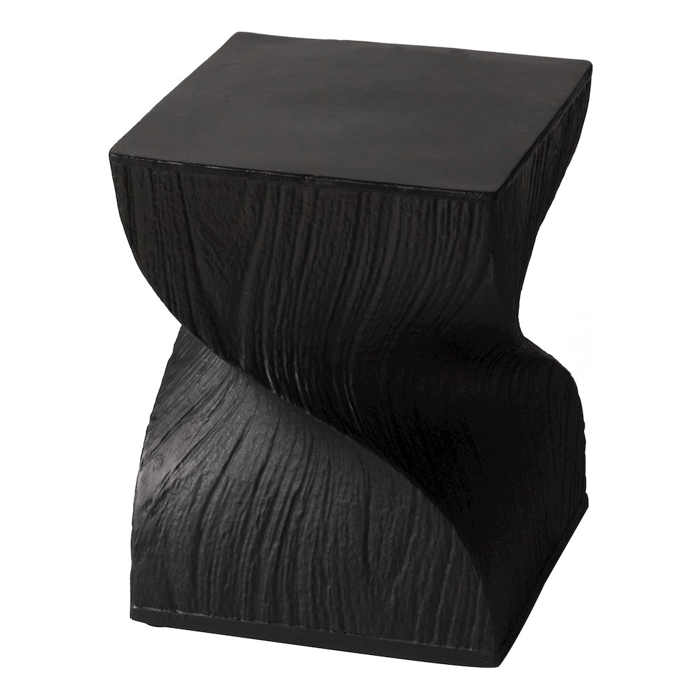 Onyx Collection Fiberglass Outdoor Side Table in Black. Picture 13