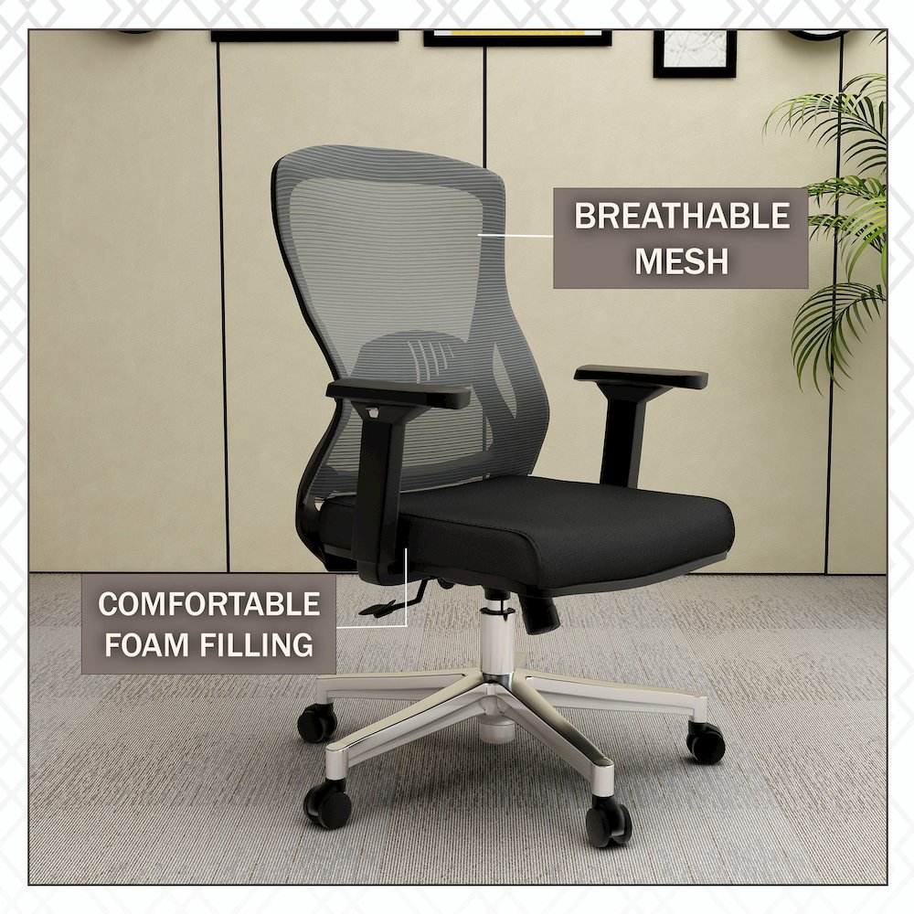 Office Adorit Series Office Task Chair In Light Grey. Picture 9