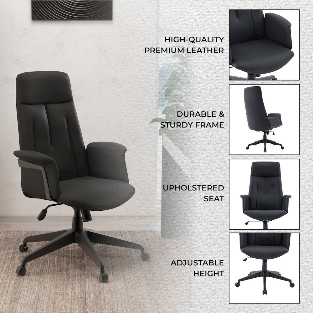 Inifini Collection Modern Office Chair In Black. Picture 5