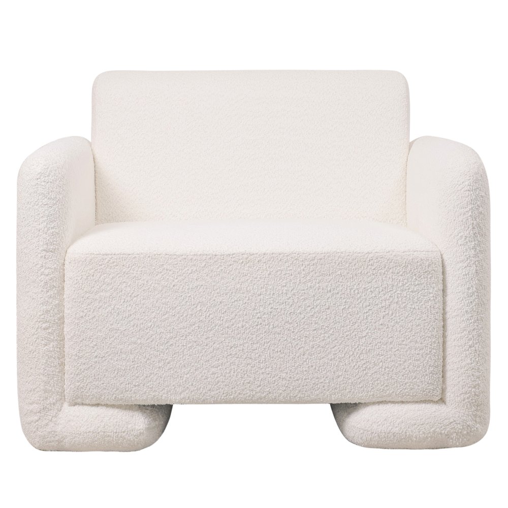 Nyta Collection Modern Accent Chair in White Boucle. Picture 9