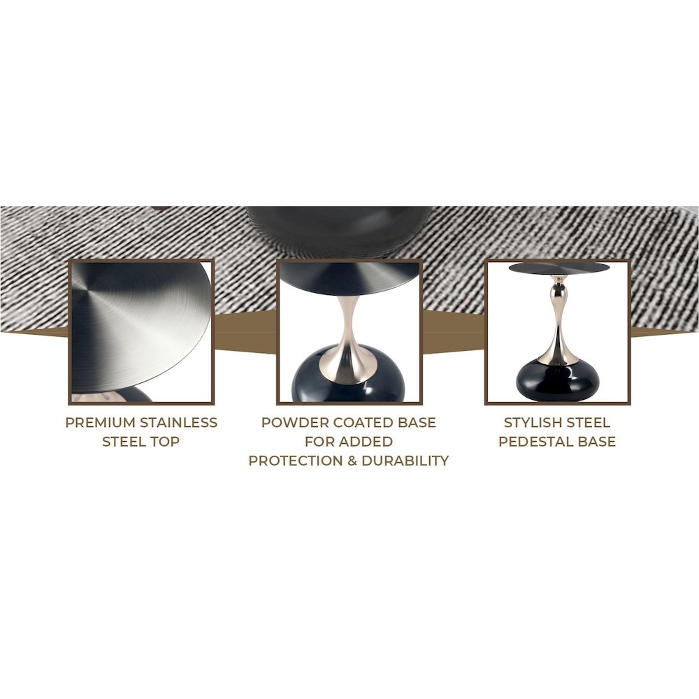 Savoy Collection Modern End Table In Shiny Black. Picture 30