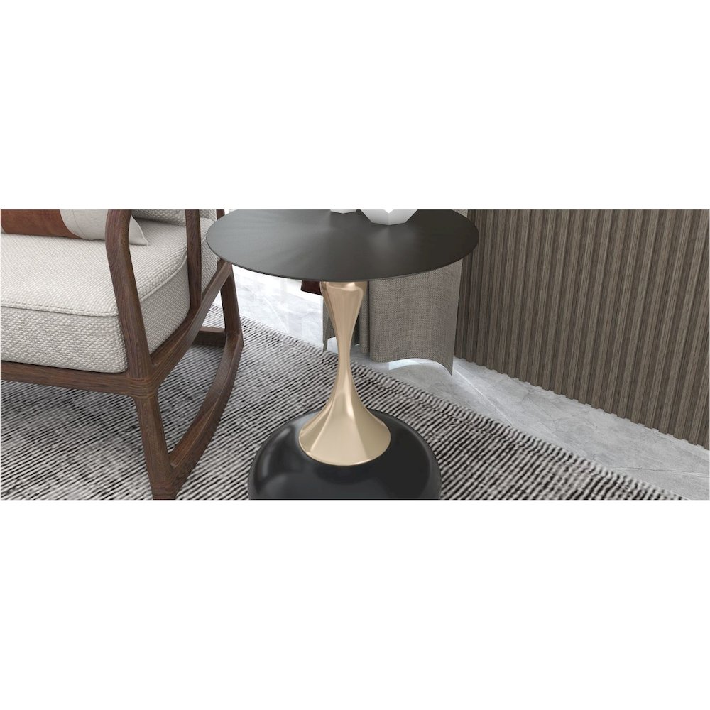 Savoy Collection Modern End Table In Shiny Black. Picture 32