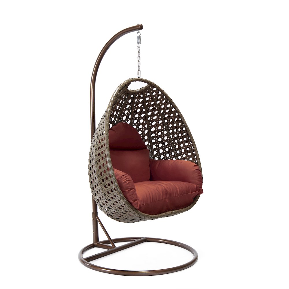 Beige Wicker Hanging Egg Swing Chair. Picture 2