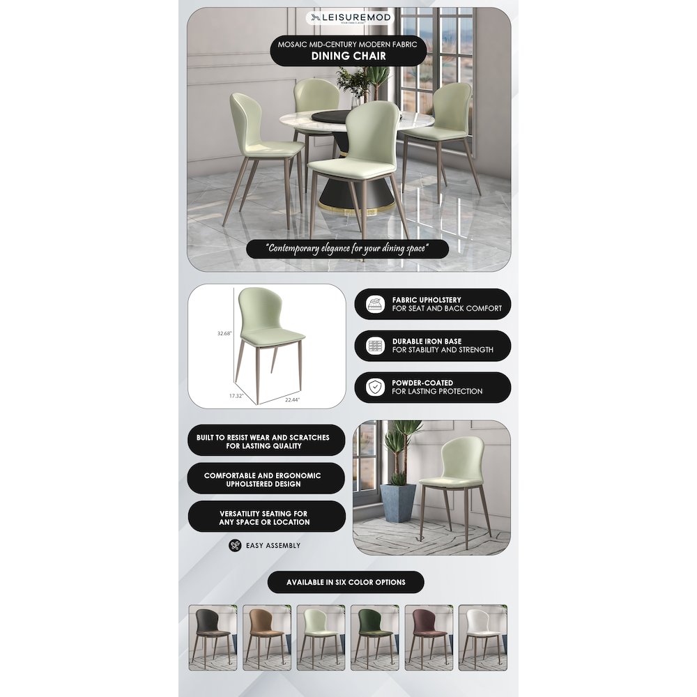 Mosaic Collection Modern Dining Chair in Light Grey - Set of 2. Picture 23