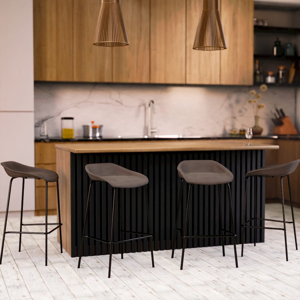 Servos Modern Barstool in Elephant Grey. Picture 12