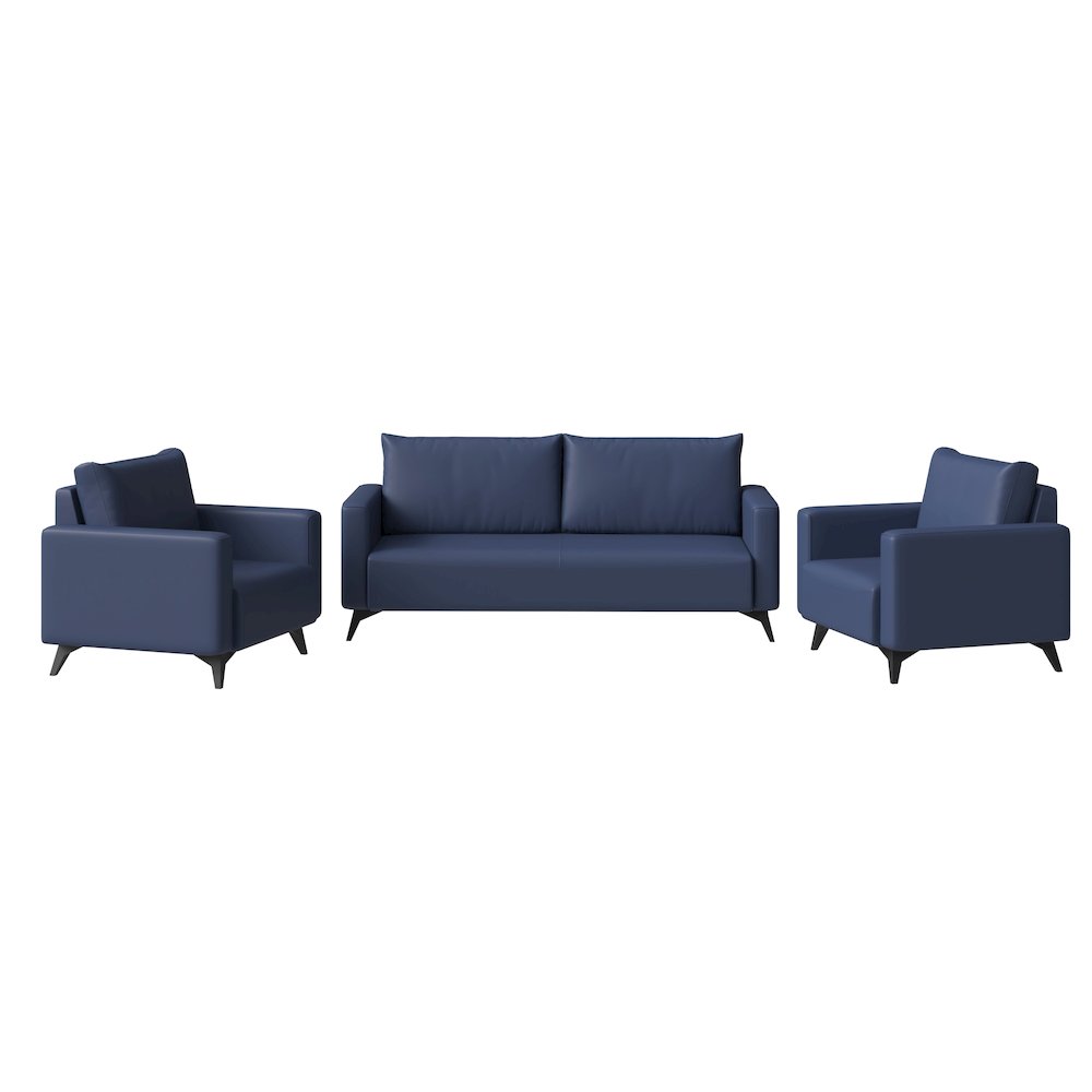 Inno Collection Sofa Set, 2 Single Seaters, and 3 seater In Dark Blue. Picture 7