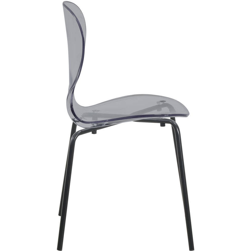 Modern Oyster Transparent Side Chair in Black Base set of 2. Picture 8