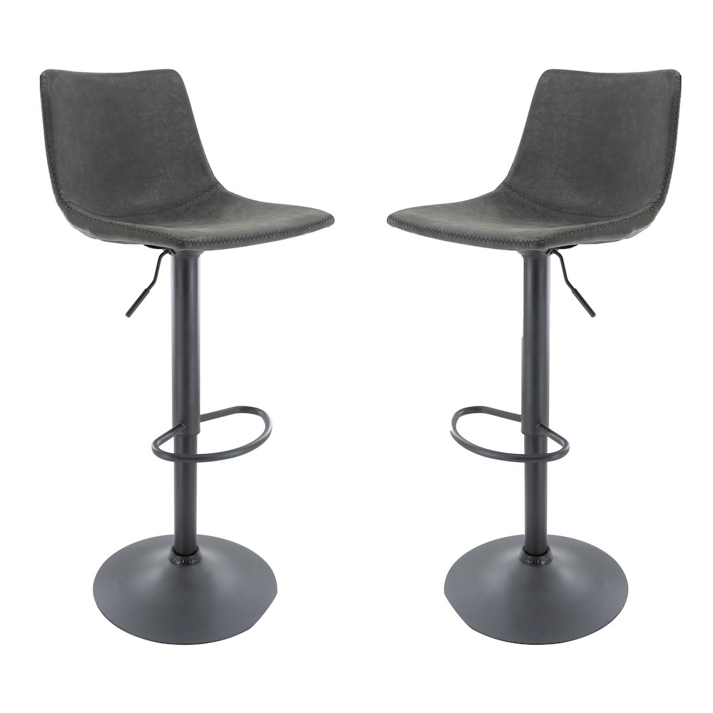 Tilbury Modern Adjustable Bar Stool in Charcoal Black. Picture 1