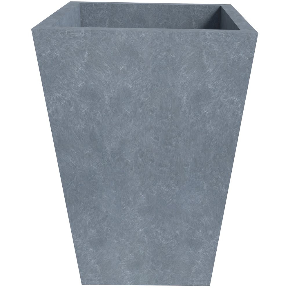 Serene Series Poly Stone Square Planter in Aged Concrete 14x14, 21 High. Picture 4