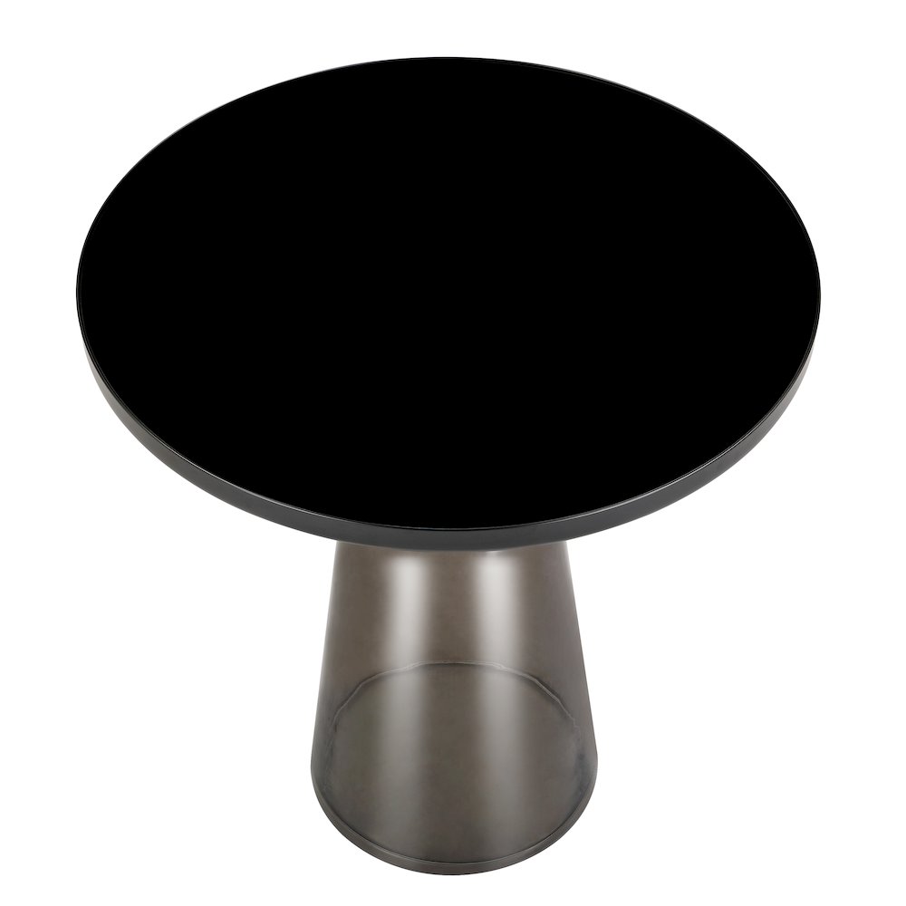 Tully Collection Glass side Table Grey glass, Black Rim with Black Glass top. Picture 7