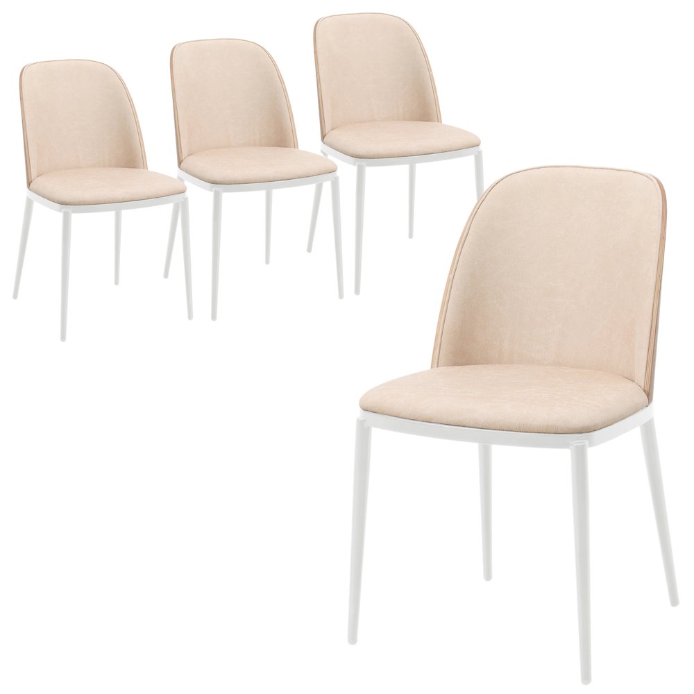 Tule Mid-Century Modern Dining Side Chair Set of 4. Picture 2