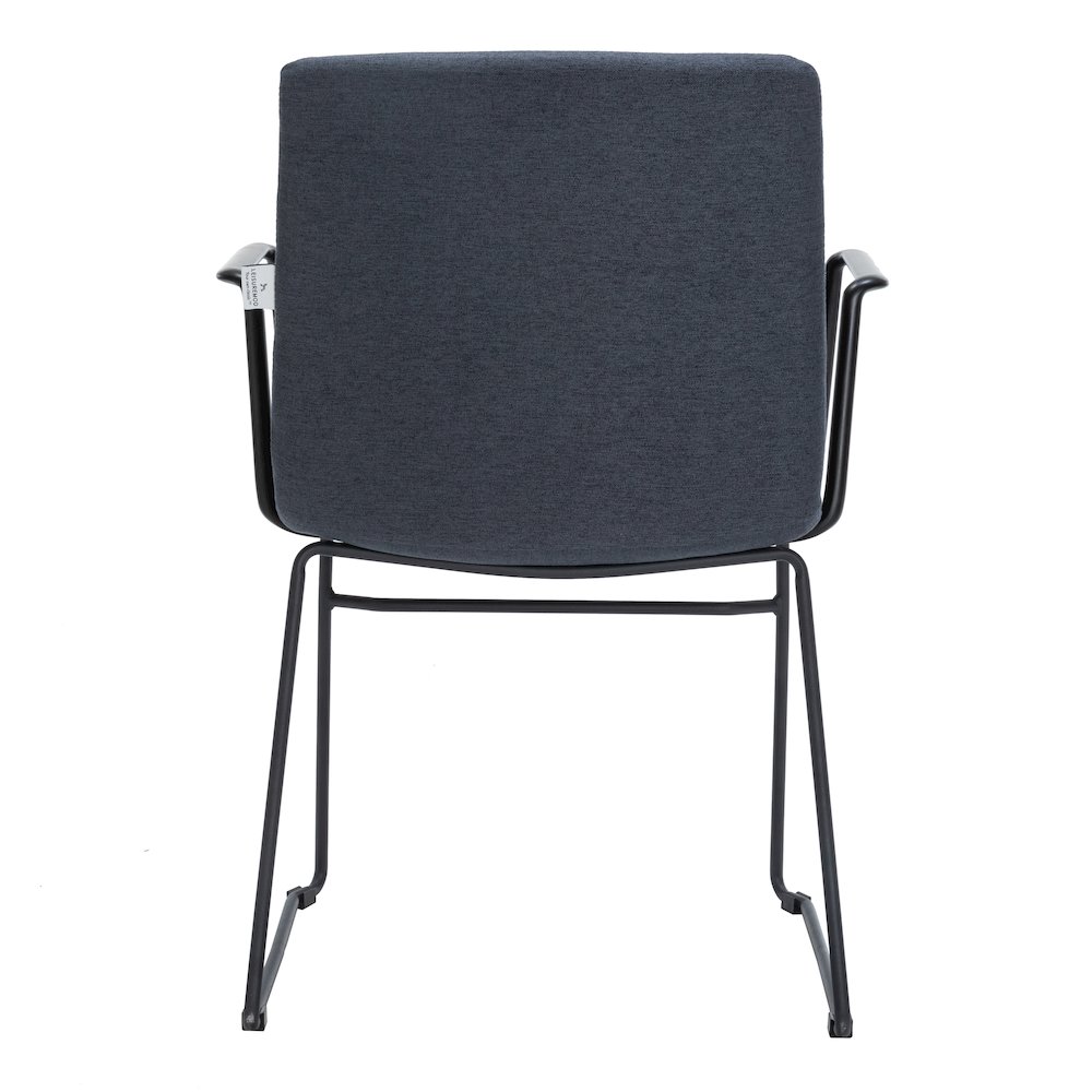 Zylar Series Office Guest Arm Chair in Dark Blue Fabric. Picture 6