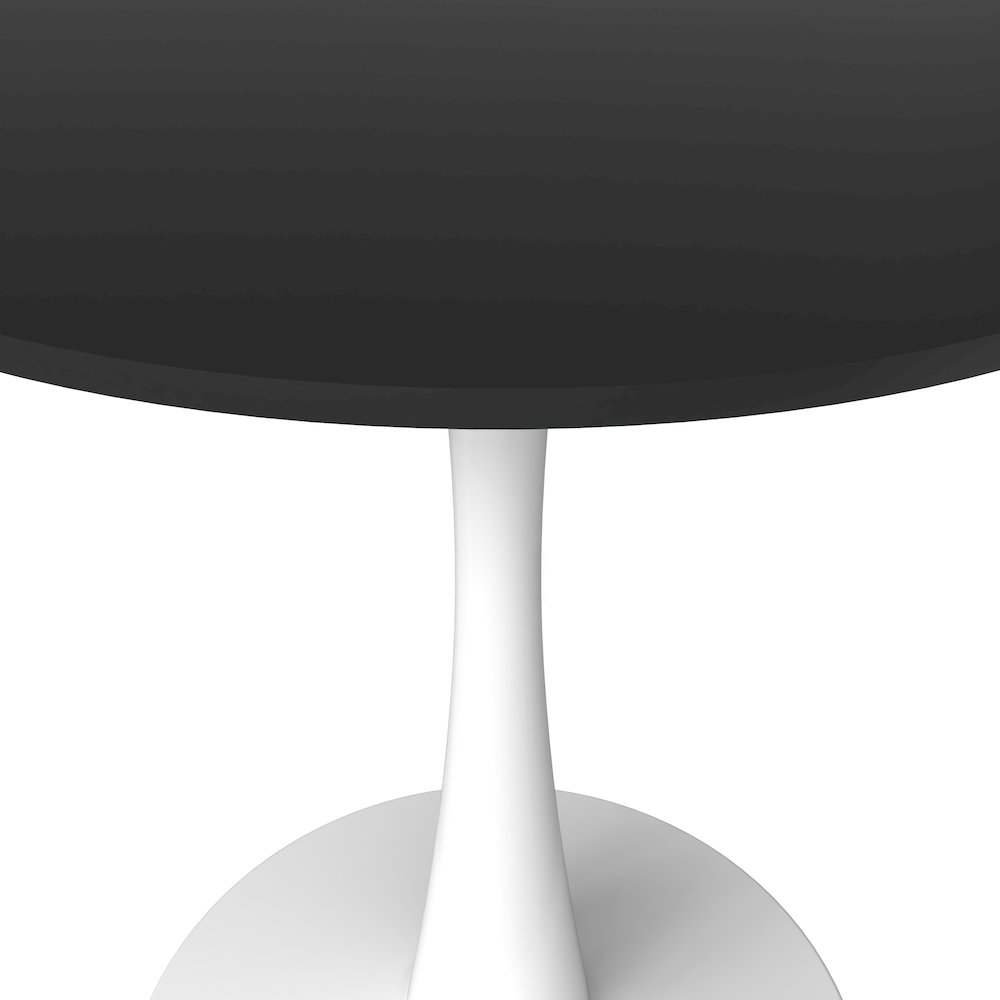 Leisyremod Bristol 24" Round Dining Table White base with Black top. Picture 16