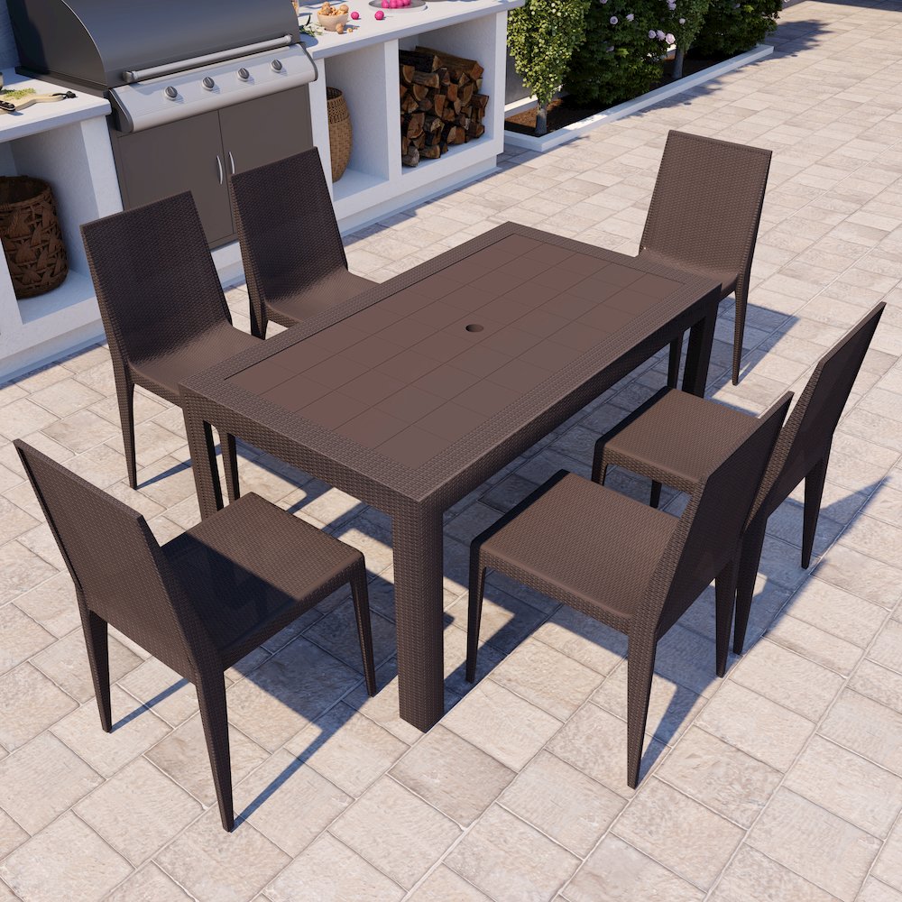Mace Weave Design Outdoor Dining Table. Picture 2