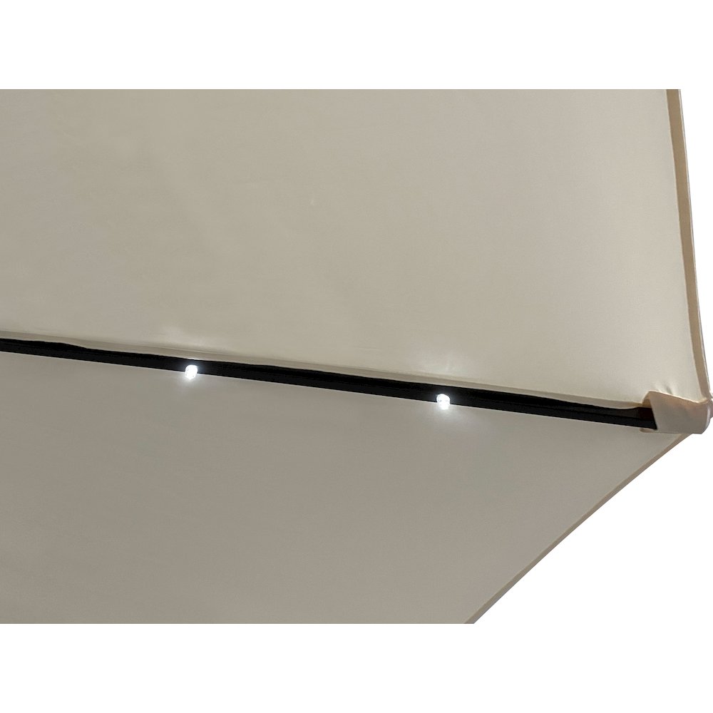 Sierra Outdoor Patio Umbrella with Base in Cream. Picture 9