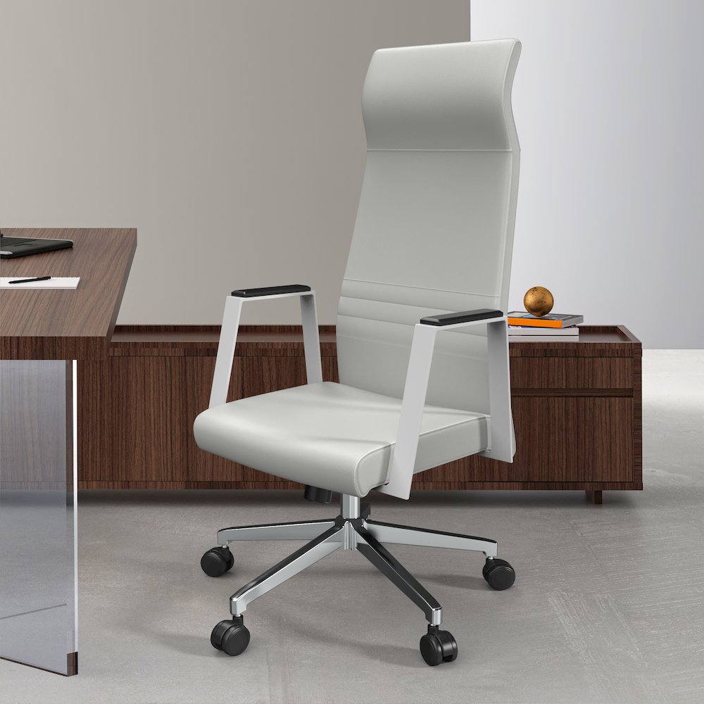 Aleen High-Back Office Chair in White. Picture 25