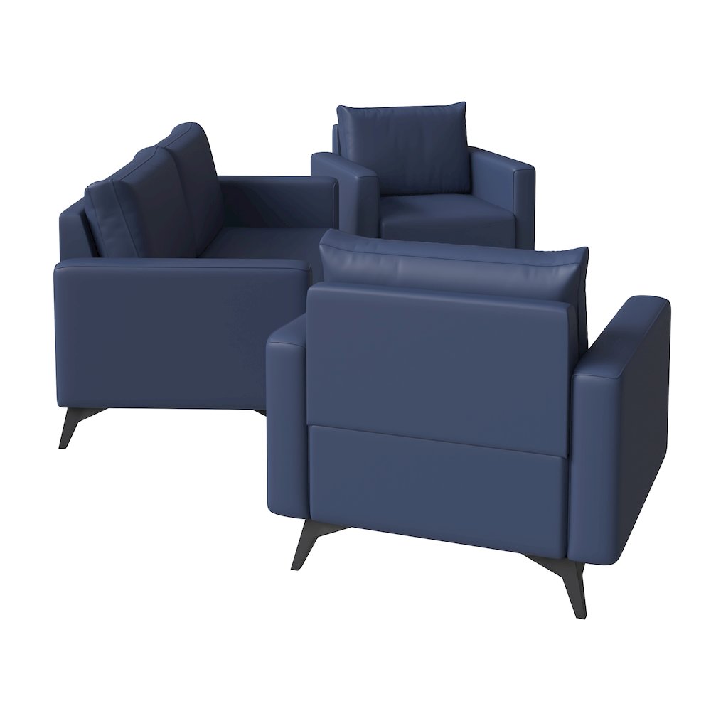 Inno Collection Sofa Set, 2 Single Seaters, and 3 seater In Dark Blue. Picture 8