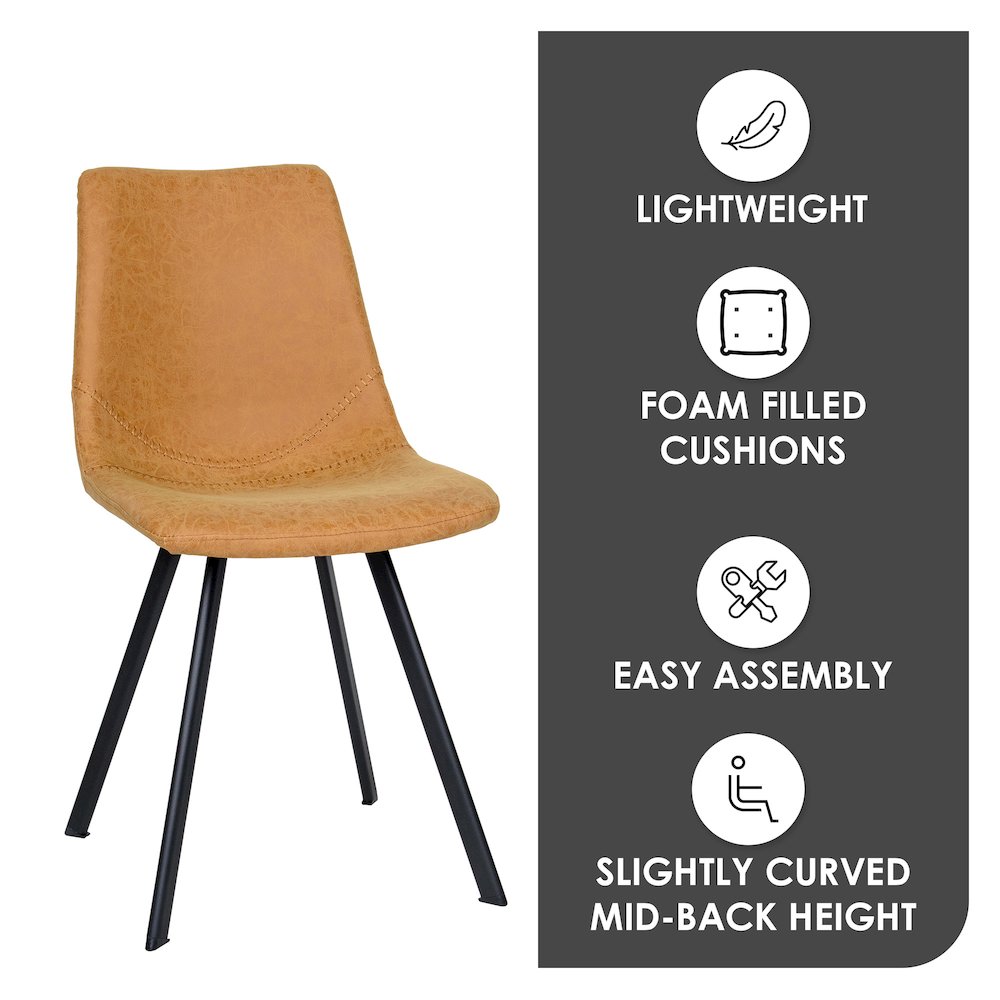 Markley Modern Leather Dining Chair With Metal Legs. Picture 28