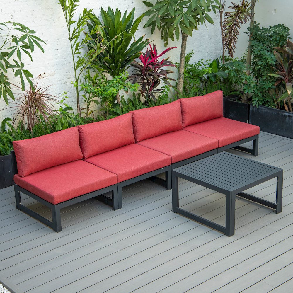 Chelsea 5-Piece Middle Patio Chairs and Coffee Table. Picture 2